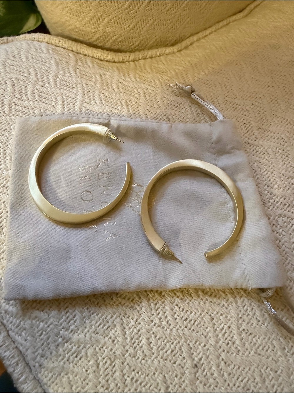 Kendra Scott Gold Tone Wide Hoop Earrings